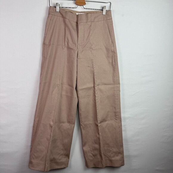 Everlane The Wide Leg High Rise Cotton Pant Blush Beige 2 - Picture 1 of 5